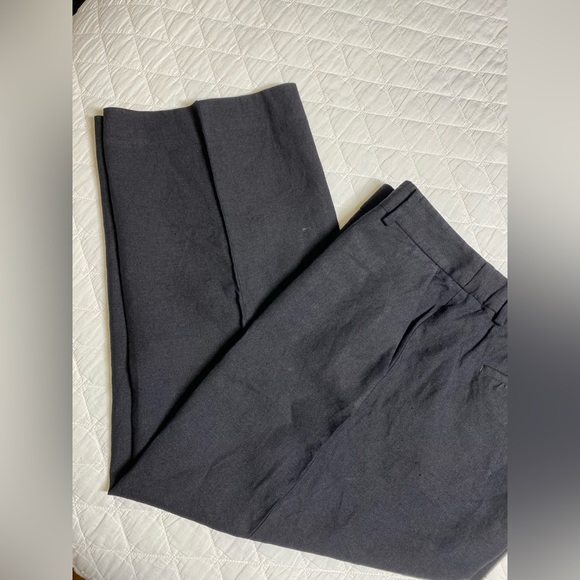 Talbots Size 14 Black 100% Linen Lightweight Cropped Elastic Waistband Pants - Picture 3 of 15